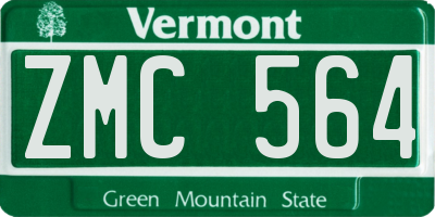 VT license plate ZMC564