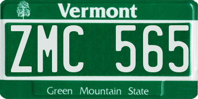VT license plate ZMC565
