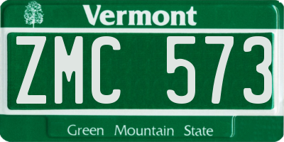 VT license plate ZMC573