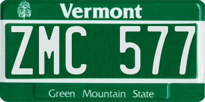 VT license plate ZMC577