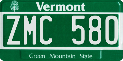 VT license plate ZMC580
