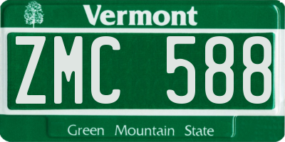 VT license plate ZMC588
