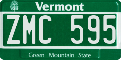 VT license plate ZMC595