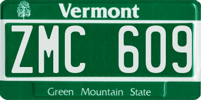 VT license plate ZMC609