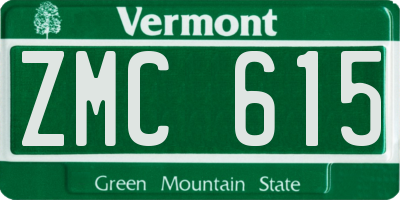 VT license plate ZMC615