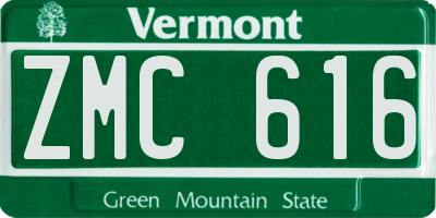 VT license plate ZMC616