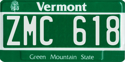 VT license plate ZMC618