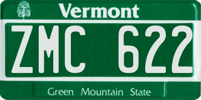 VT license plate ZMC622