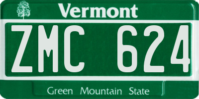 VT license plate ZMC624