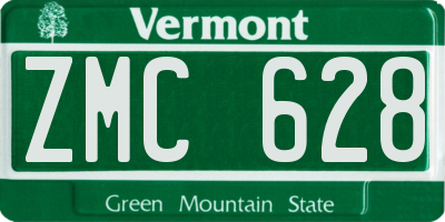 VT license plate ZMC628