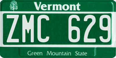 VT license plate ZMC629