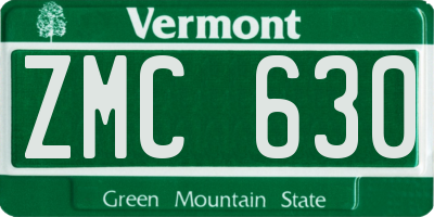 VT license plate ZMC630