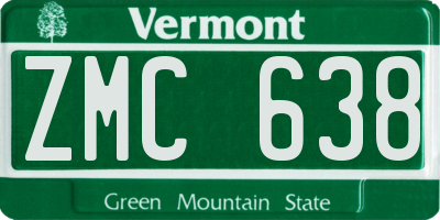 VT license plate ZMC638