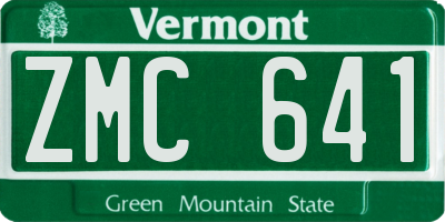 VT license plate ZMC641