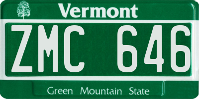 VT license plate ZMC646