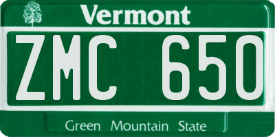 VT license plate ZMC650