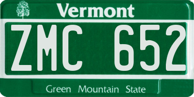 VT license plate ZMC652