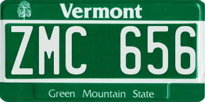 VT license plate ZMC656