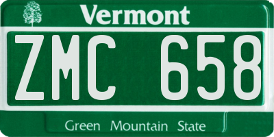 VT license plate ZMC658