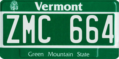 VT license plate ZMC664