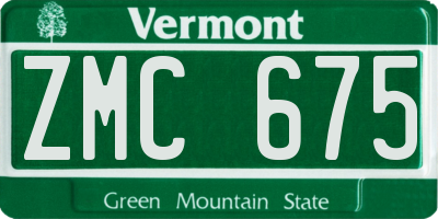 VT license plate ZMC675