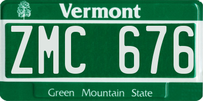 VT license plate ZMC676