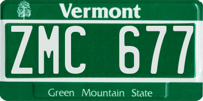 VT license plate ZMC677