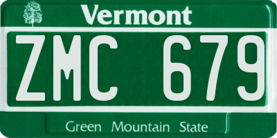 VT license plate ZMC679