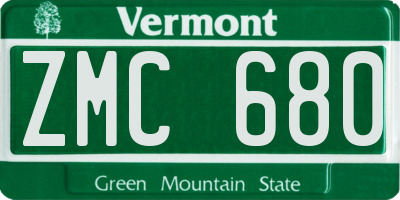 VT license plate ZMC680