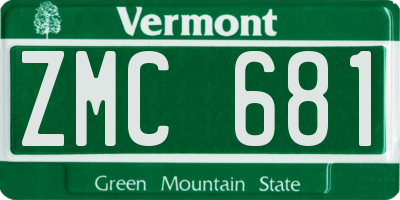 VT license plate ZMC681