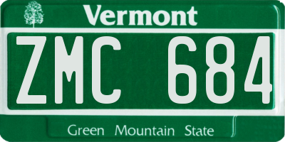 VT license plate ZMC684