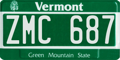 VT license plate ZMC687
