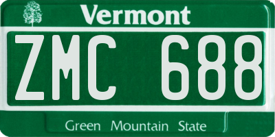 VT license plate ZMC688