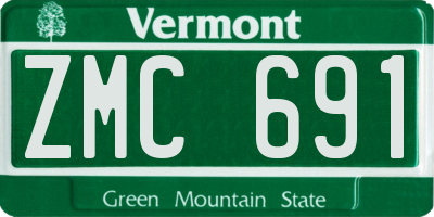 VT license plate ZMC691