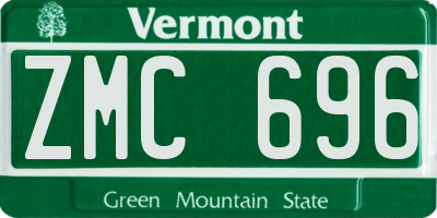 VT license plate ZMC696