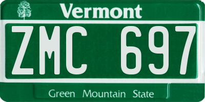 VT license plate ZMC697