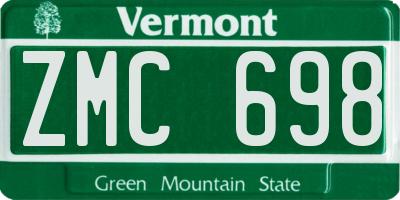VT license plate ZMC698