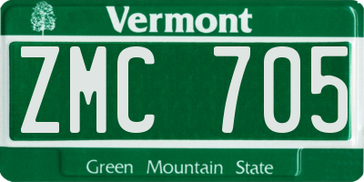 VT license plate ZMC705