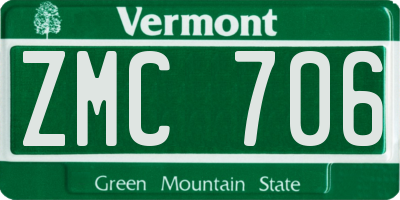 VT license plate ZMC706