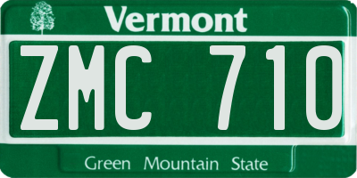 VT license plate ZMC710