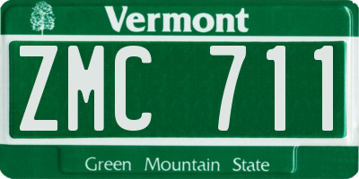 VT license plate ZMC711
