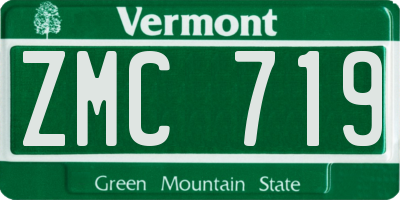 VT license plate ZMC719