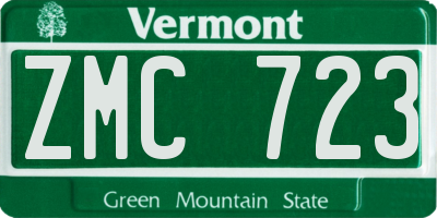 VT license plate ZMC723