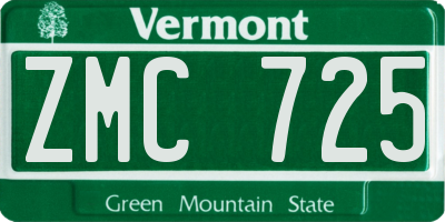 VT license plate ZMC725