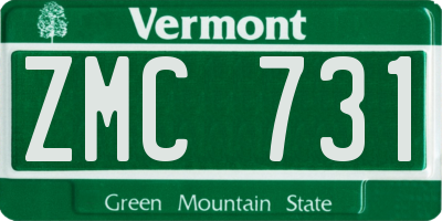 VT license plate ZMC731