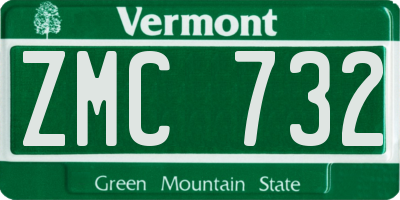VT license plate ZMC732
