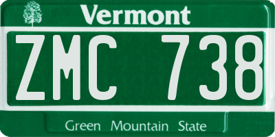 VT license plate ZMC738