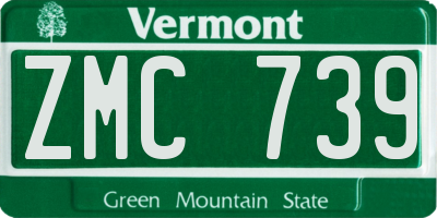 VT license plate ZMC739