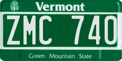 VT license plate ZMC740