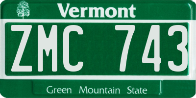 VT license plate ZMC743